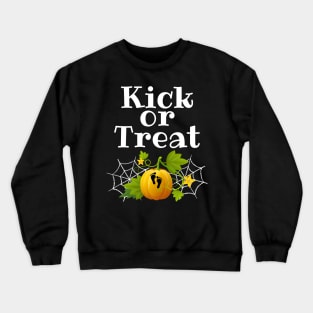 Kick or treat Halloween Pregnancy Crewneck Sweatshirt